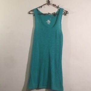 Turquoise long tank top